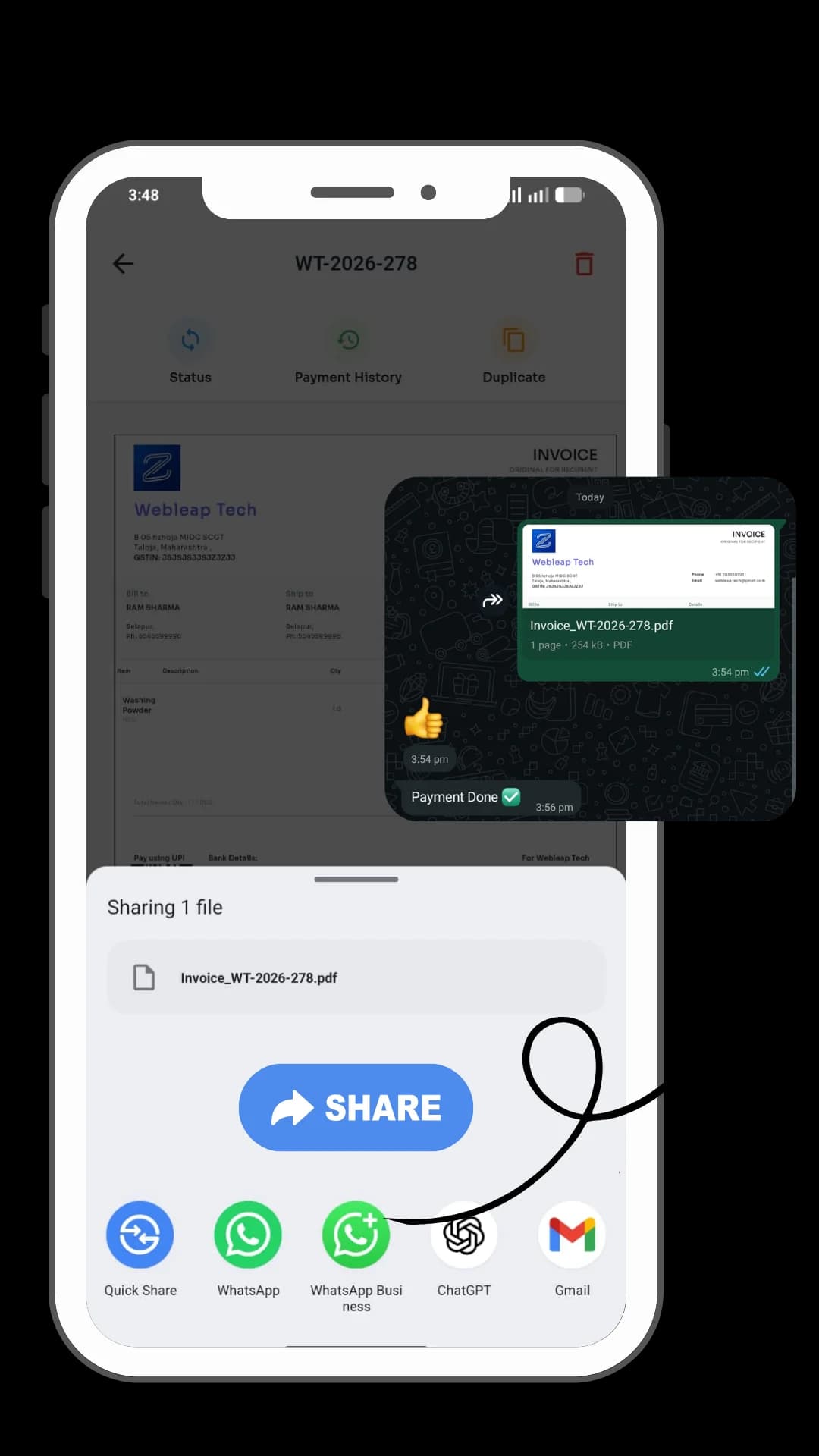 Share Invoice Easily